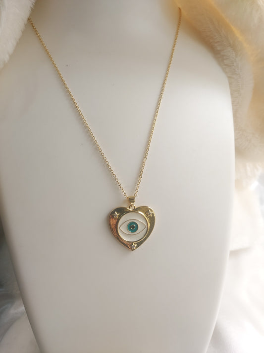 Heart Evil Eye Neckpiece