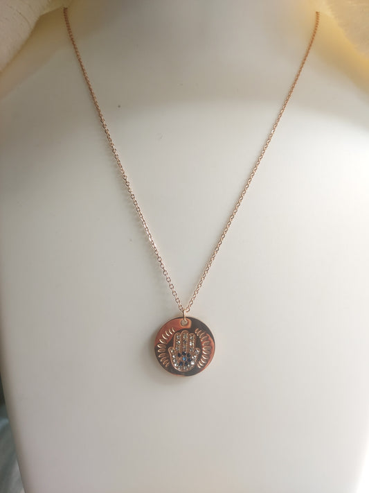 Rose Gold Humsa Neckpiece