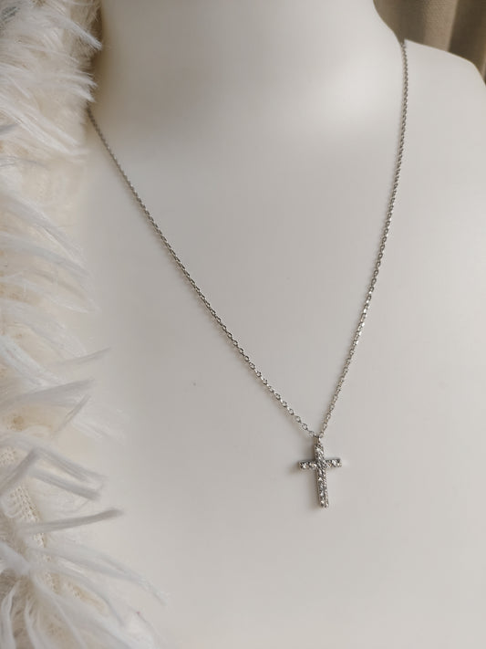 Studded Cross - silver