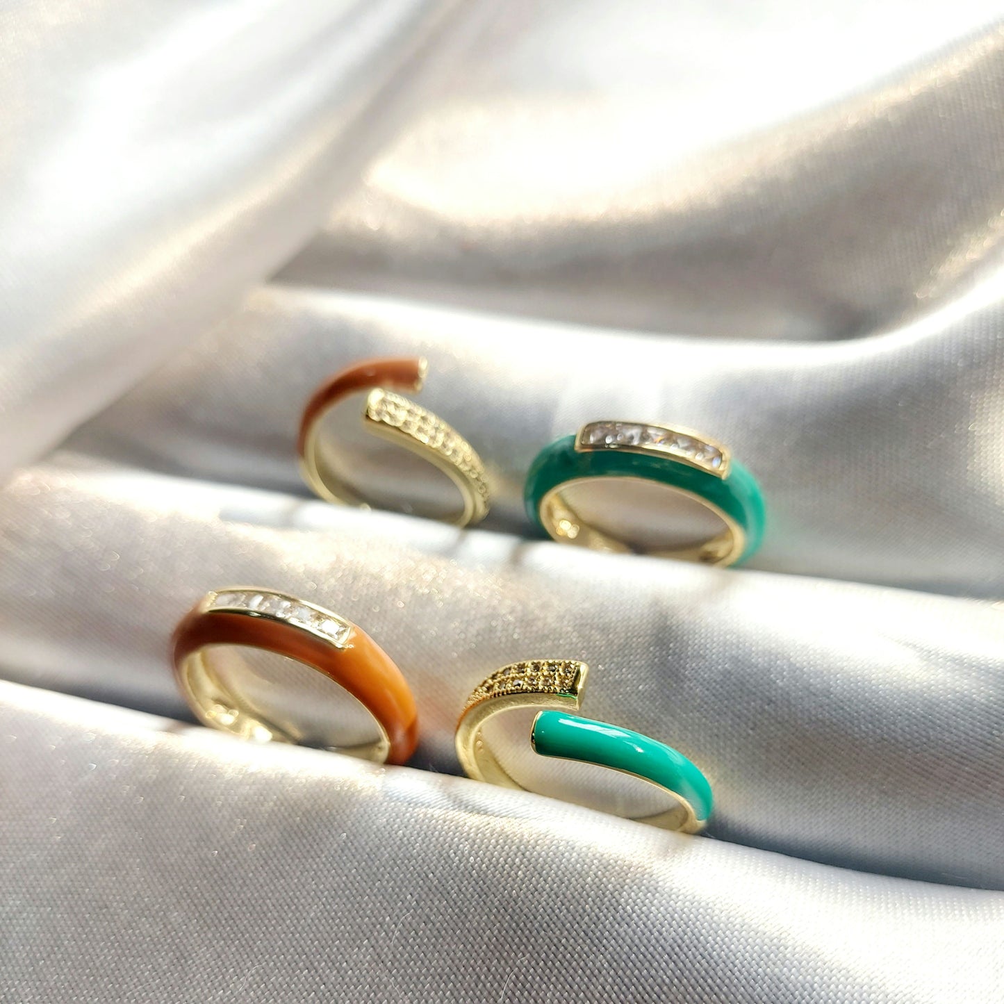 Enamel Sea-Green open Ring