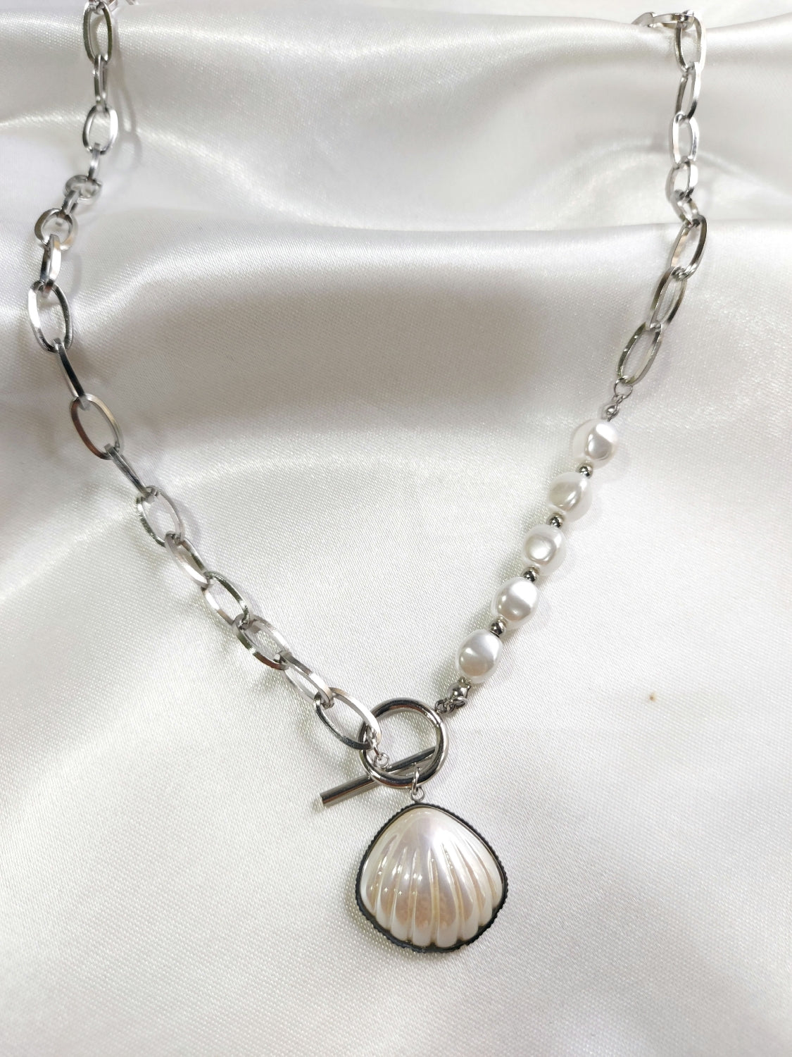 Silver Sea Pearl Necklace