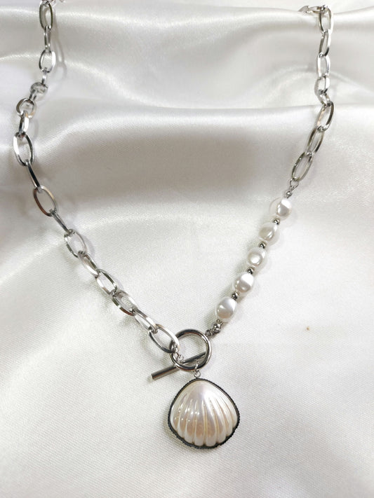 Silver Sea Pearl Necklace