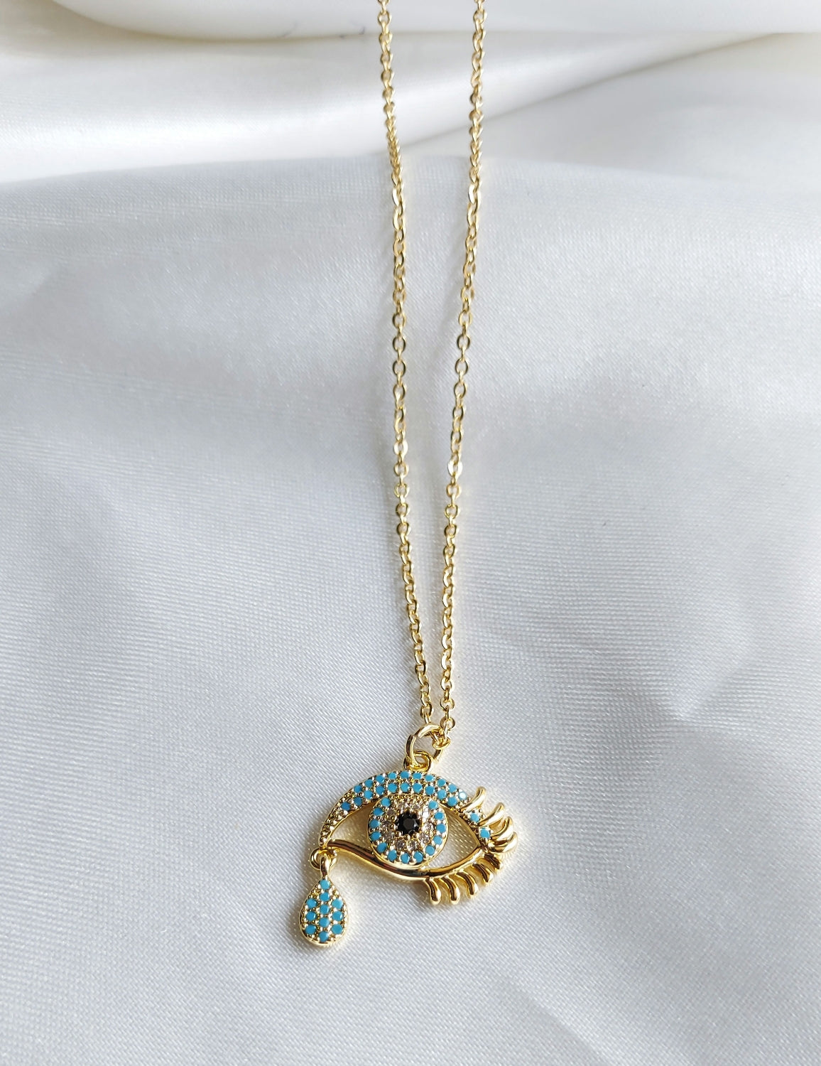 Blue Drop Evil Eye Neckpiece