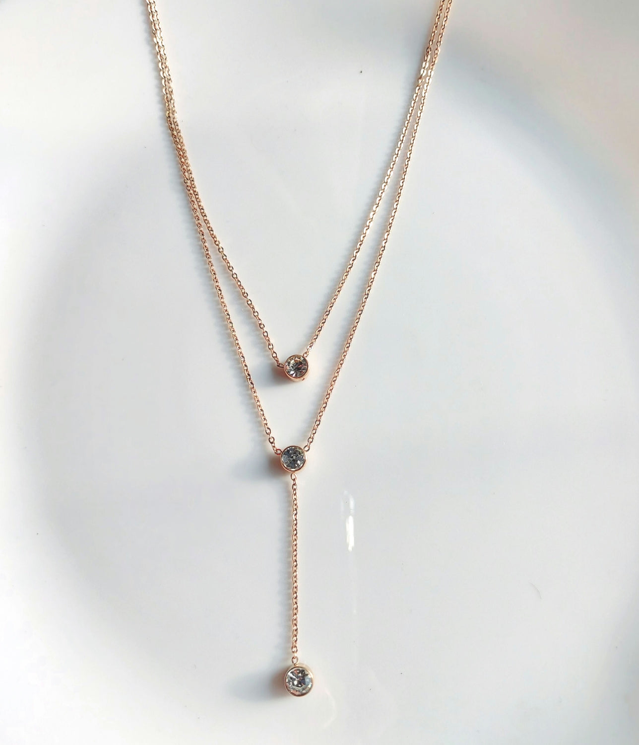 Drop Diamond Layer Necklace