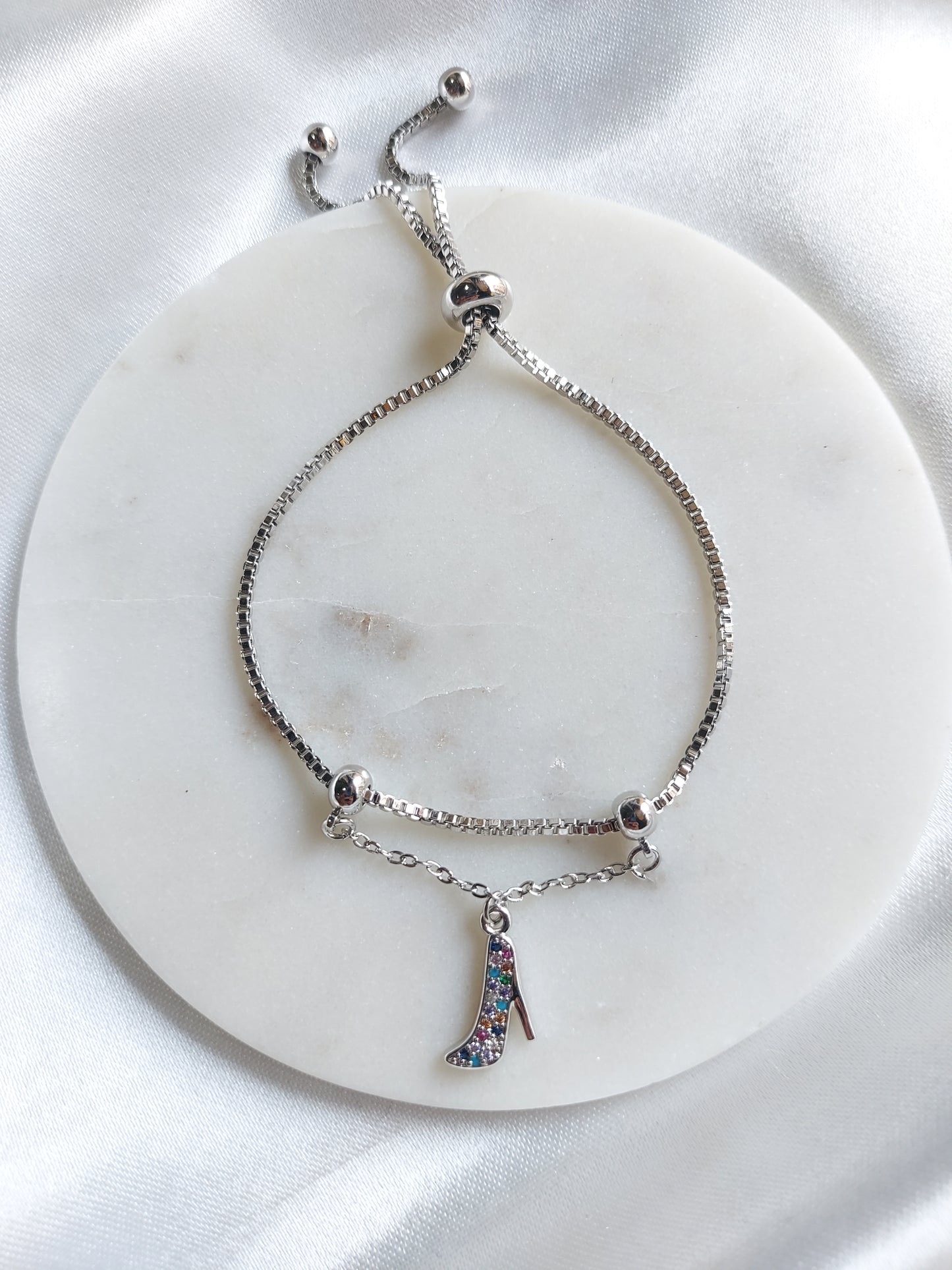 Cinderella shoe charm bracelet