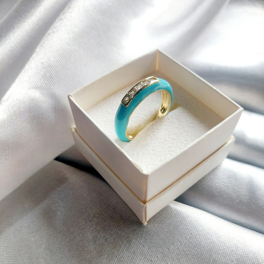 Enamel Blue Ring