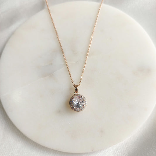 Auriya Rose Gold Solitaire Neckpiece