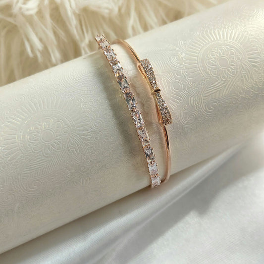 Crystal Bow Bangle Cuff