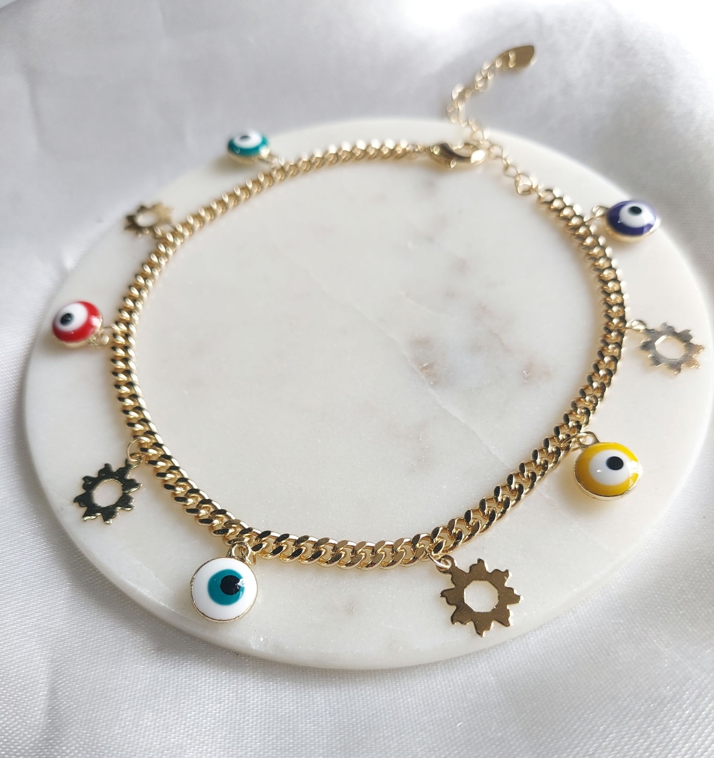 Evil Eye Anklet in Multi Colour