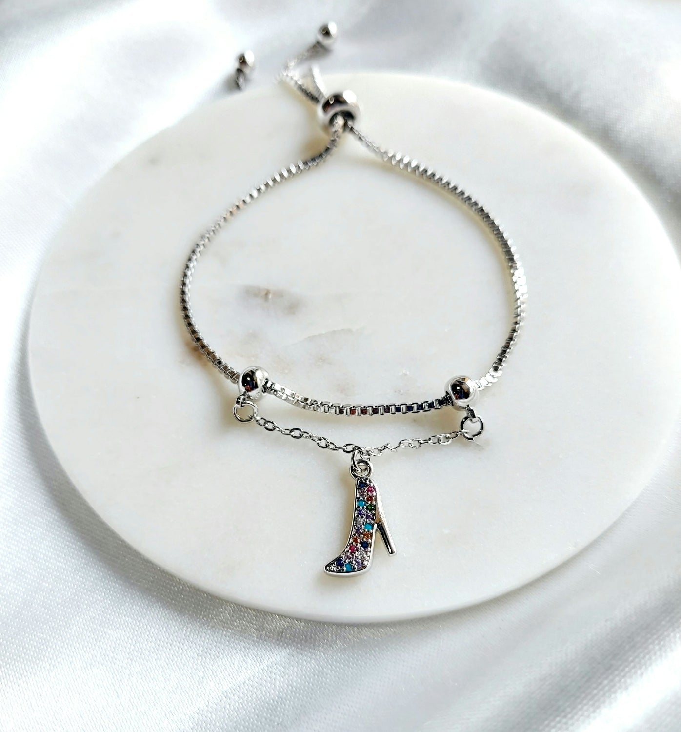 Cinderella shoe charm bracelet