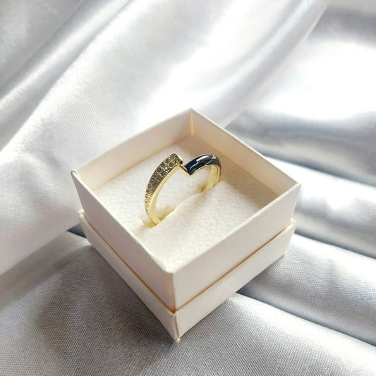 Enamel Black Open Ring