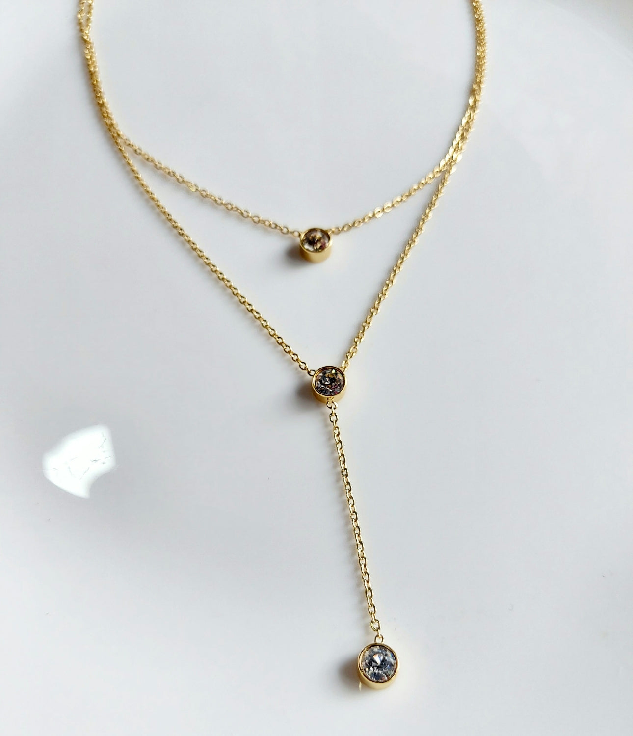 Drop Diamond Layer Necklace