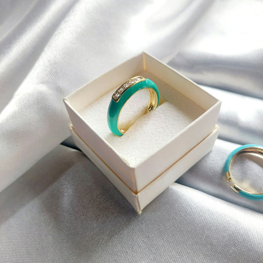 Enamel Green Ring