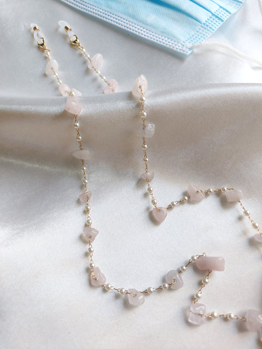 Crystal beads with water pearl Chain (Baby pink)