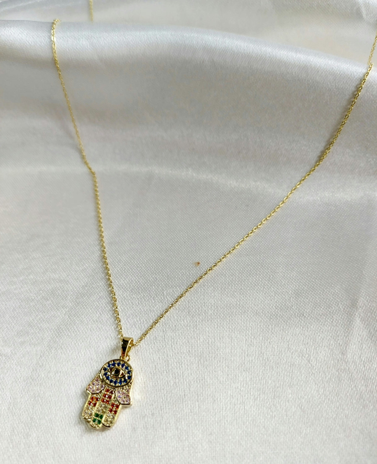 Humsa in multi stone Necklace