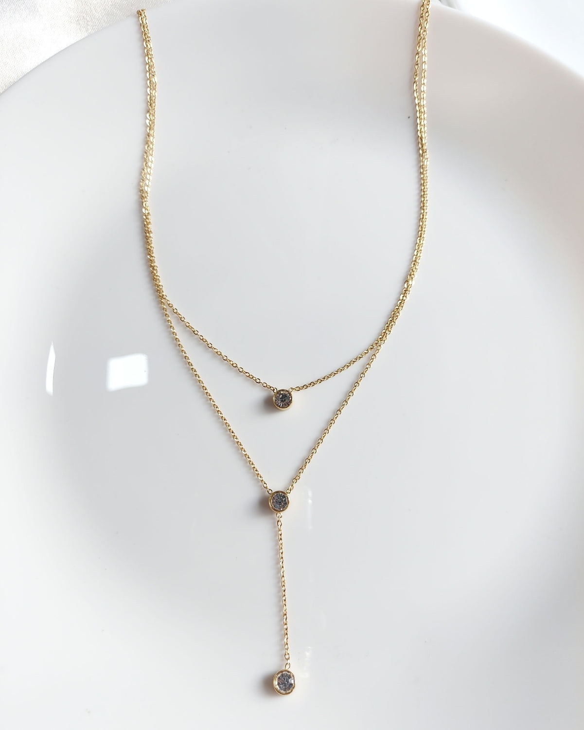 Drop Diamond Layer Necklace