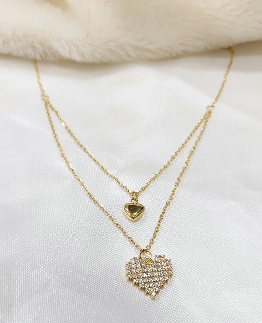 Studded Heart Layer Neckpiece