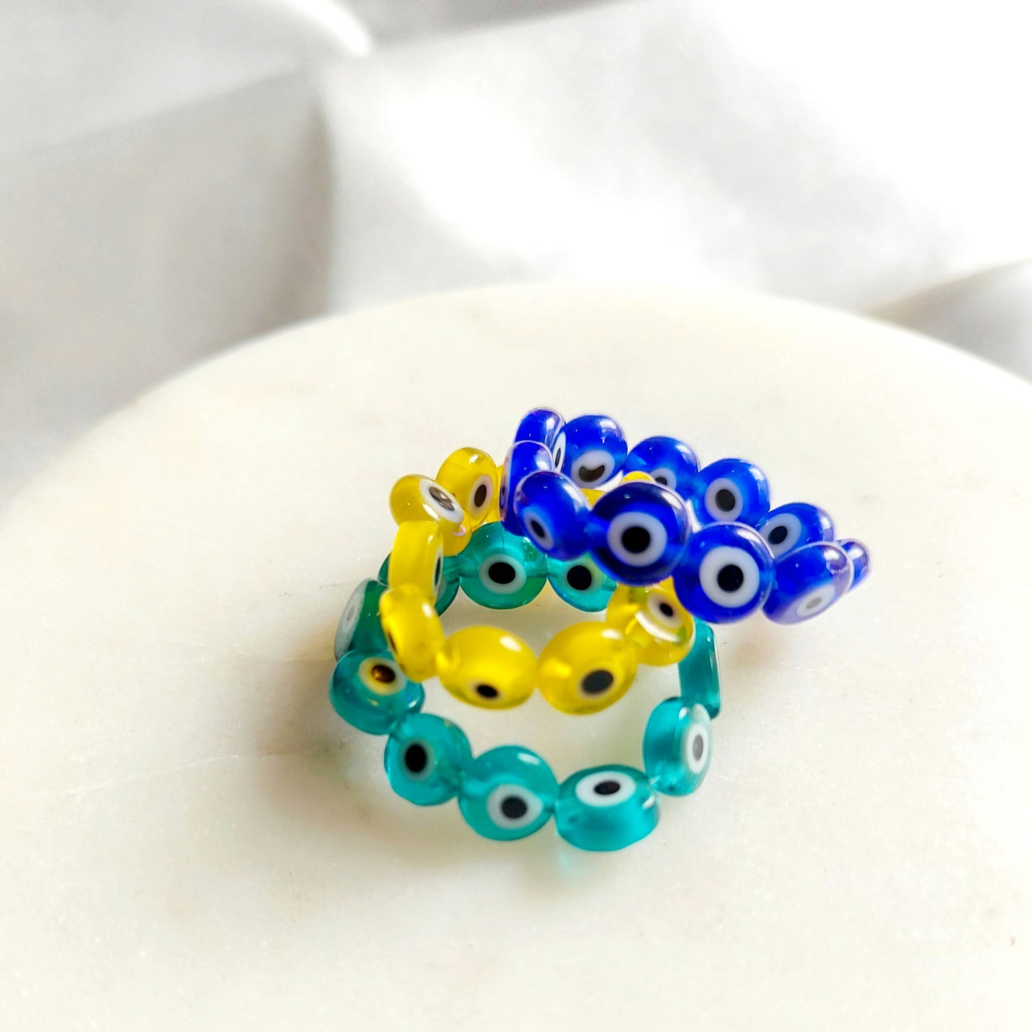 Evil Eye Bead Ring