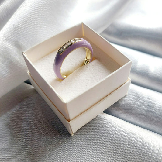 Enamel Lilac Ring