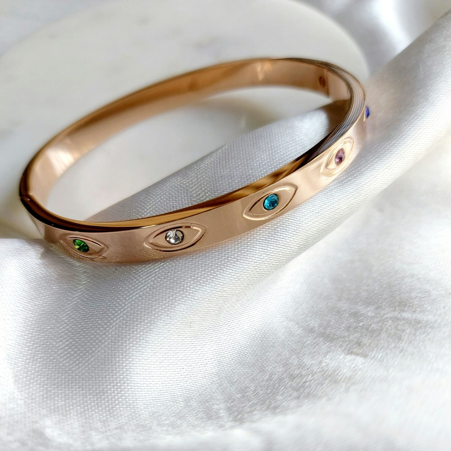 Multi Stone Evil Eye Love Band