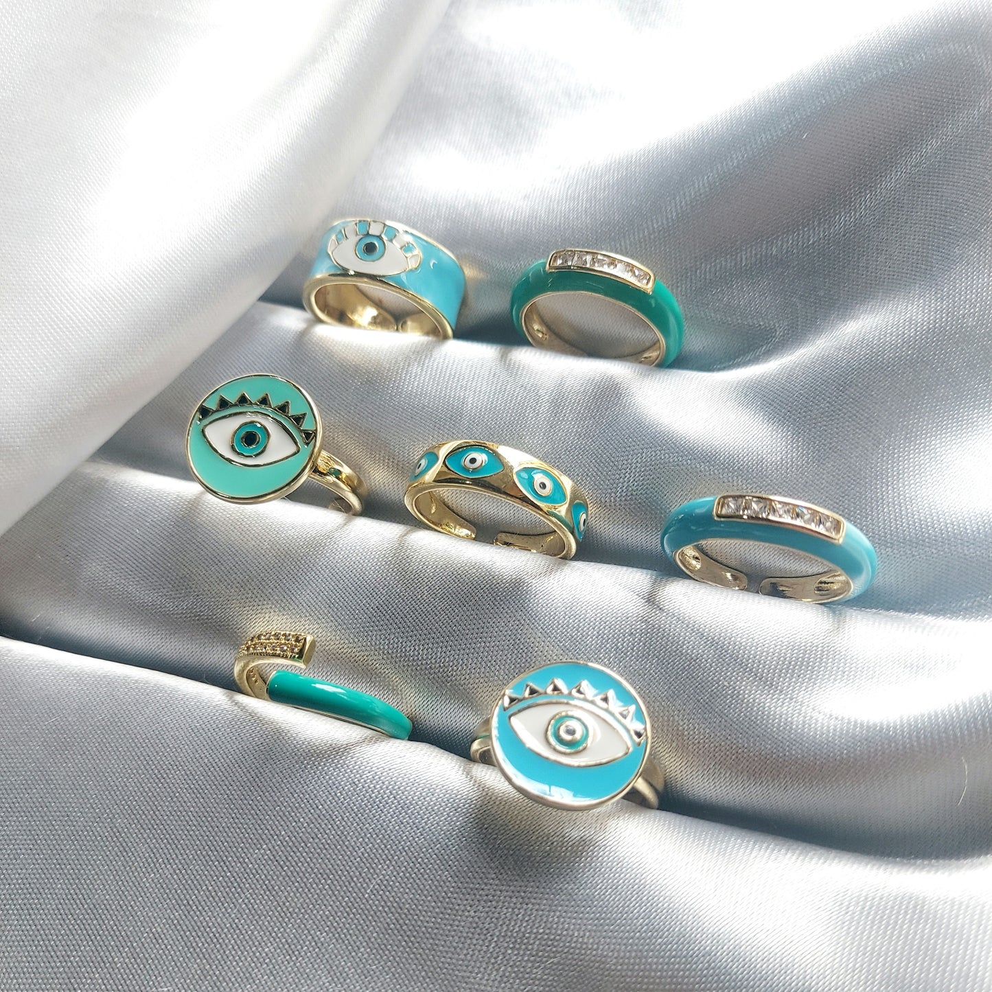 Enamel Sea-Green open Ring