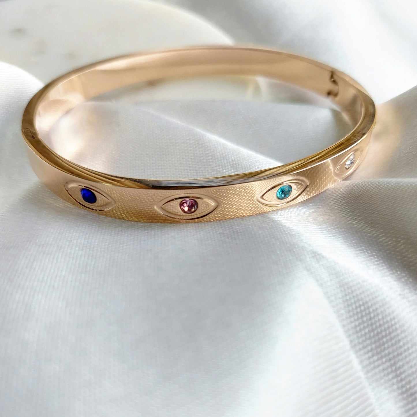 Multi Stone Evil Eye Love Band