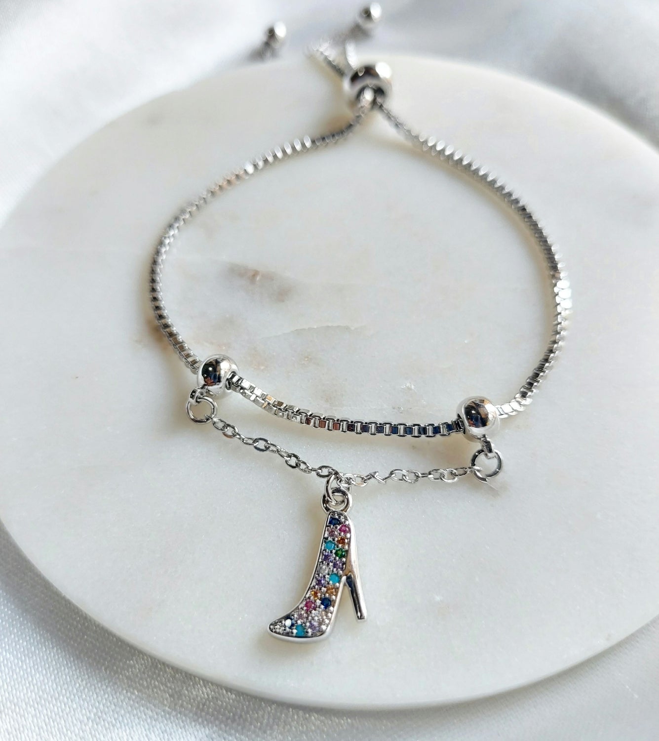 Cinderella shoe charm bracelet