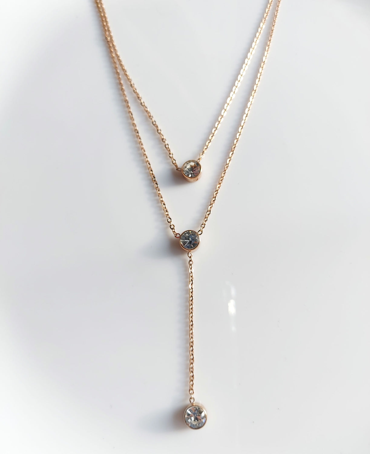 Drop Diamond Layer Necklace