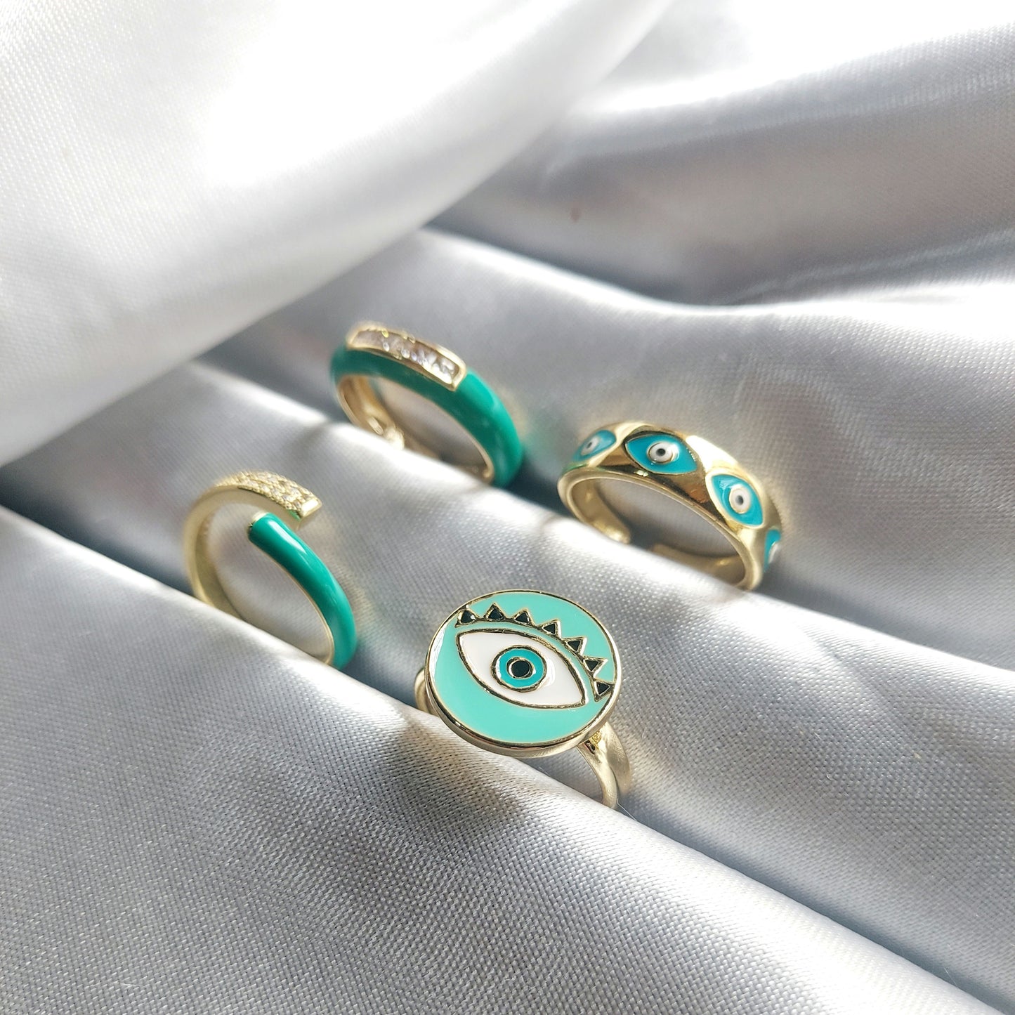 Enamel Sea-Green open Ring