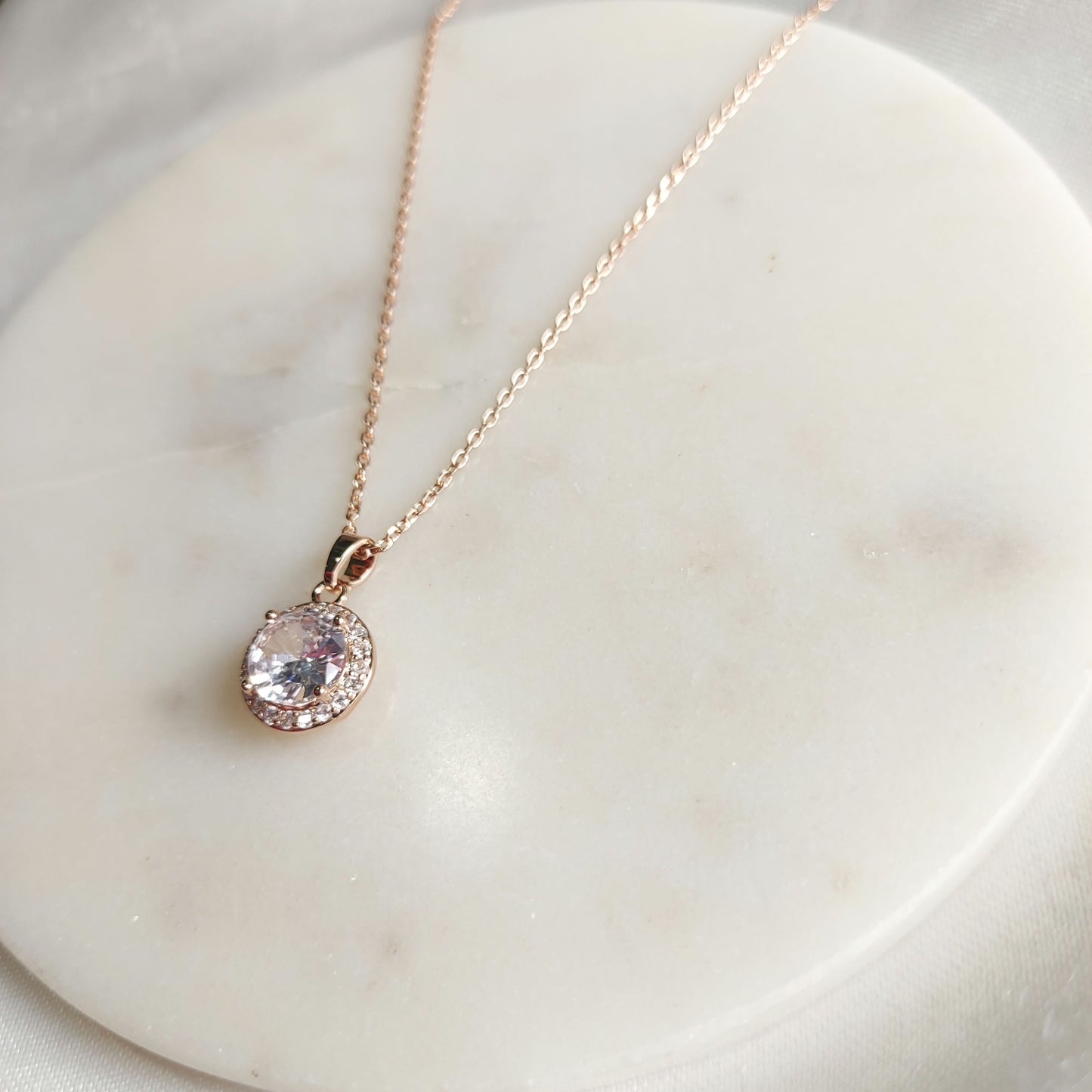 Auriya Rose Gold Solitaire Neckpiece