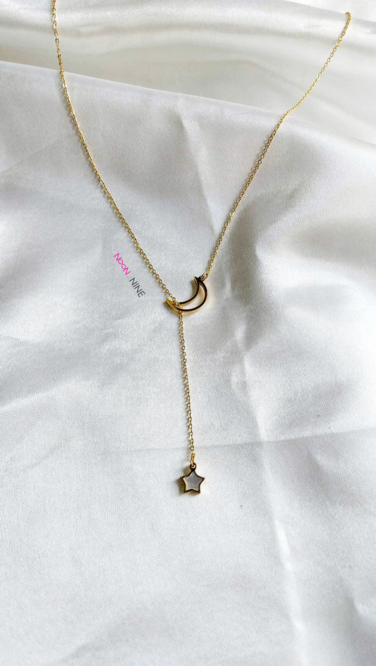 Star Drop Moon Necklace