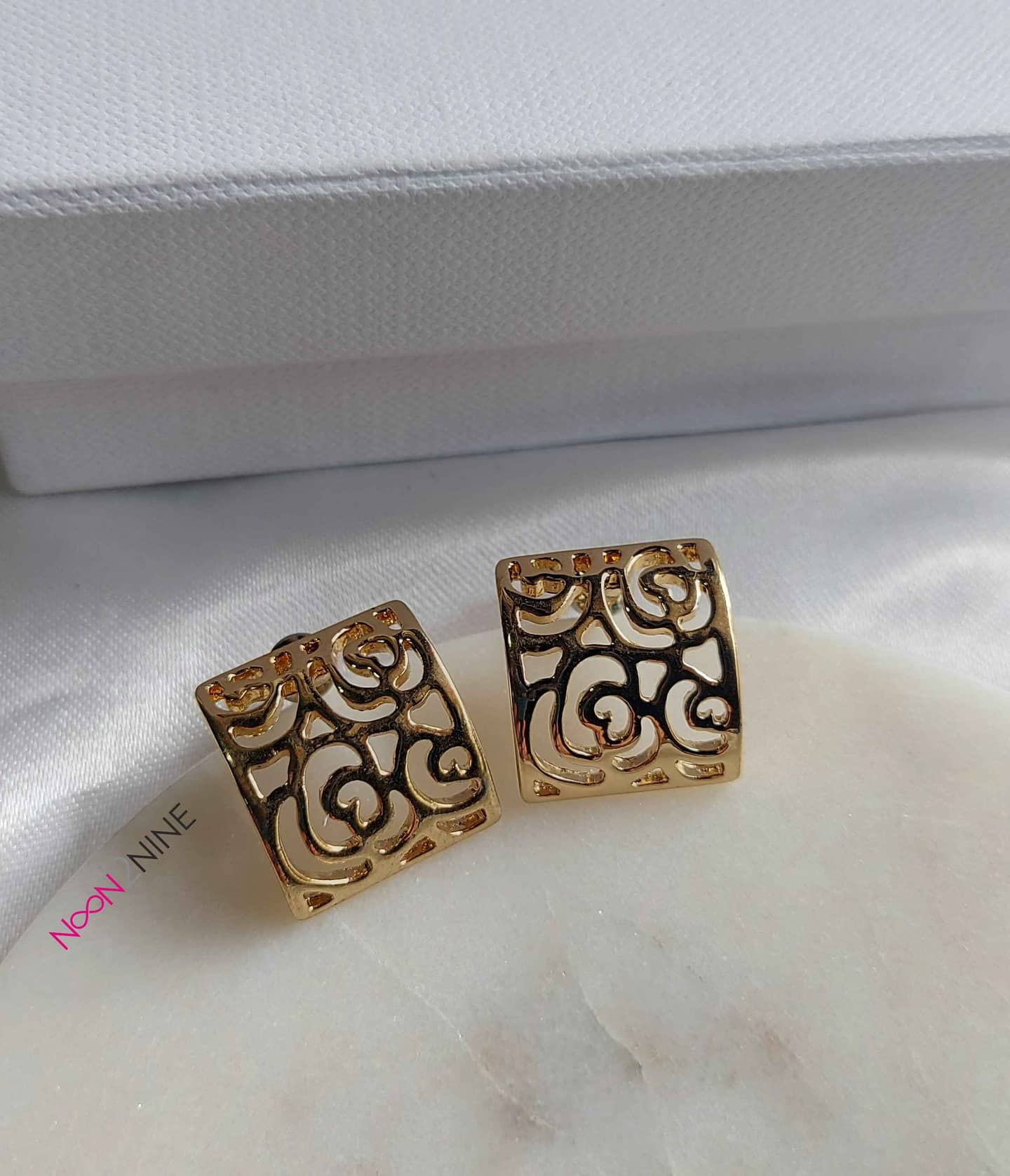 Square Rose Studs