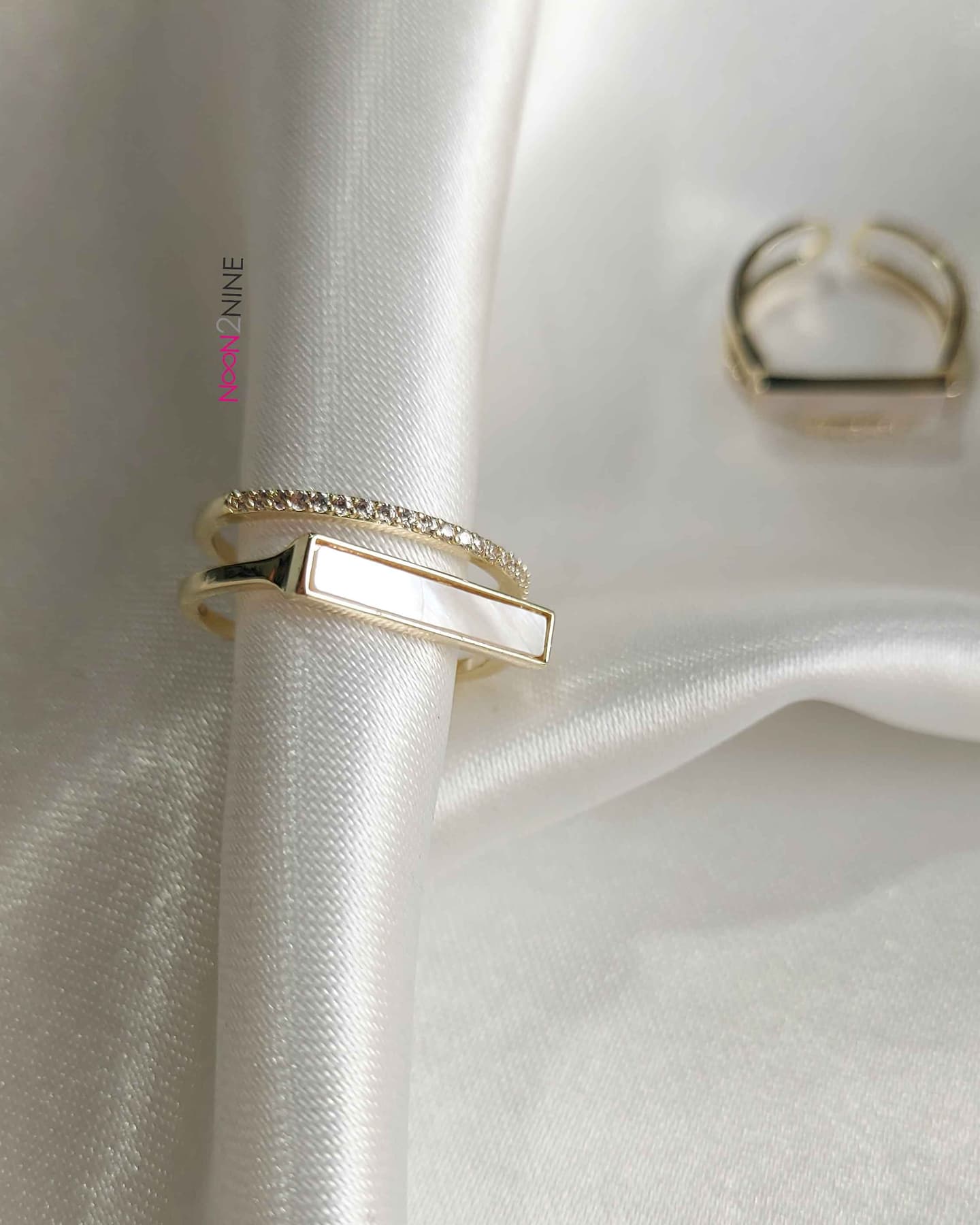 The Esme Ring in mother of pearl
